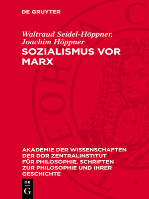 cover image of Sozialismus vor Marx